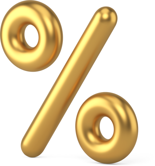 Gold Percent Sign